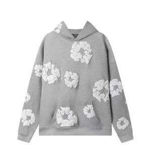 Gray Floral Hoodie